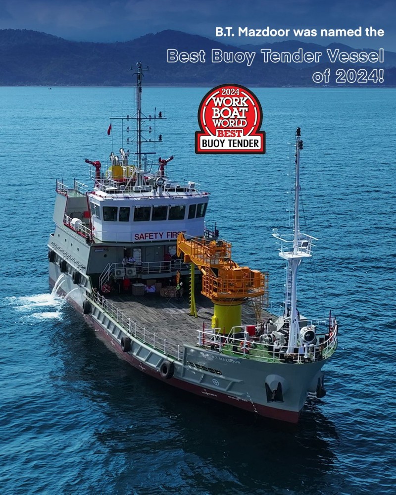 B.T. MAZDOOR OF MED MARINE NAMED BEST BUOY TENDER 2024 BY BAIRD MARITIME